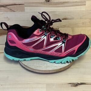 MERRELL Waterproof Magenta Teal Trail Running Shoes W8.5
